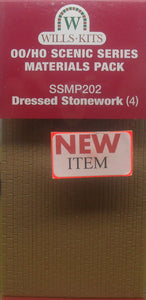 WILLS SSMP202 OO/1:76 DRESSED STONEWORK (4) - (PRICE INCLUDES DELIVERY)