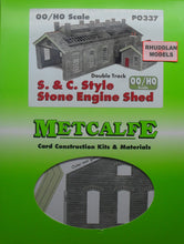 Load image into Gallery viewer, METCALFE PO337 OO/1.76 S.&amp; C. STYLE STONE ENGINE SHED - (PRICE INCLUDES DELIVERY)