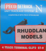 Load image into Gallery viewer, PECO ST-9 N GAUGE 4 TRACK TERMINAL CLIPS - (PRICE INCLUDES DELIVERY)