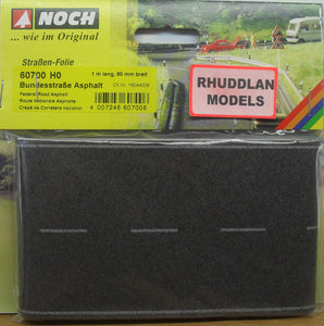 NOCH 60700 HO SCALE FEDERAL ROAD, ASPHALT - (PRICE INCLUDES DELIVERY)