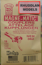 Load image into Gallery viewer, KADEE #19 HO SCALE MAGNE-MATIC 10.67MM LONG NEM COUPLERS - (PRICE INCLUDES DELIVERY)