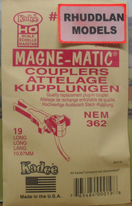 KADEE #19 HO SCALE MAGNE-MATIC 10.67MM LONG NEM COUPLERS - (PRICE INCLUDES DELIVERY)