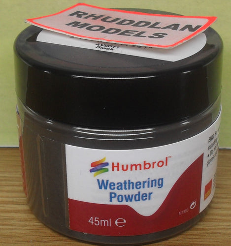 HUMBROL WEATHERING POWDER  AV0011 BLACK - (PRICE INCLUDES DELIVERY)