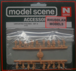 MODEL SCENE ACCESSORIES NO.5156 N GAUGE UNPAINTED FIGURES-SET A - (PRICE INCLUDES DELIVERY)
