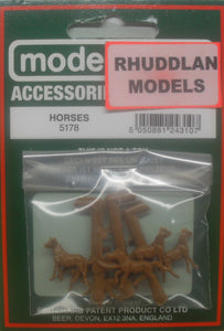 MODEL SCENE ACCESSORIES NO.5178 N GAUGE HORSES - (PRICE INCLUDES DELIVERY)