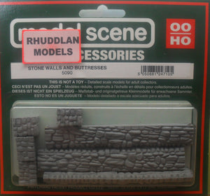 MODEL SCENE ACCESSORIES NO.5090 OO/1:76 STONEWALSS AND BUTTRESSES - (PRICE INCLUDES DELIVERY)