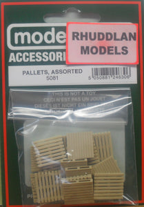 MODEL SCENE ACCESSORIES NO.5081 OO/1:76 PALLETS ASSORTED - (PRICE INCLUDES DELIVERY)