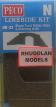 Load image into Gallery viewer, PECO LINESIDE NB-33 N GAUGE SINGLE TRACK BRIDGE SIDES &amp; RETAINING WALLS - (PRICE INCLUDES DELIVERY)