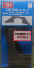 Load image into Gallery viewer, PECO LINESIDE NB-34 N GAUGE DOUBLE TRACK BRIDGE SIDES &amp; RETAINING WALLS - (PRICE INCLUDES DELIVERY)