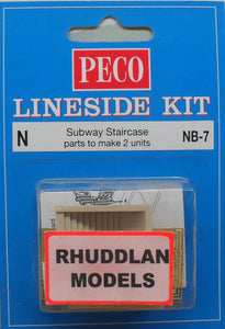 PECO NB-7 N GAUGE SUBWAY STAIRCASE - (PRICE INCLUDES DELIVERY)