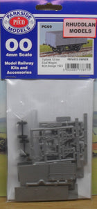 PARKSIDE MODELS PC69 OO/1:76 7-PLANK 12 TON COAL WAGON - (PRICE INCLUDES DELIVERY)