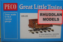 Load image into Gallery viewer, PECO GREAT LITTLE TRAINS OR-20 OO-9 4 TON MINERAL WAGON KIT - (PRICE INCLUDES DELIVERY)