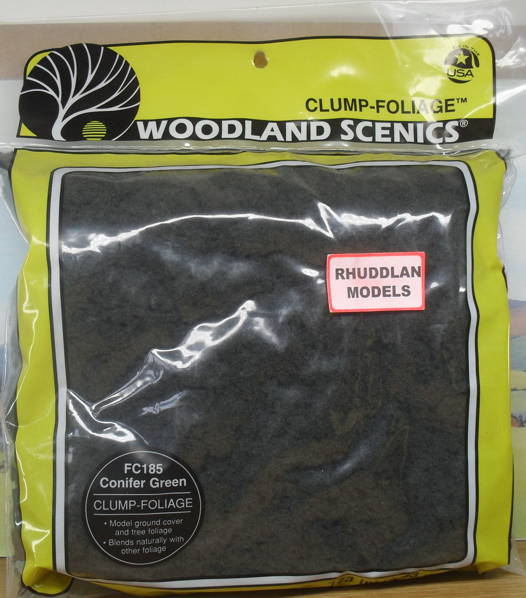 WOODLAND SCENICS CLUMP FOLIAGE FC185 CONIFER GREEN - (PRICE INCLUDES DELIVERY)
