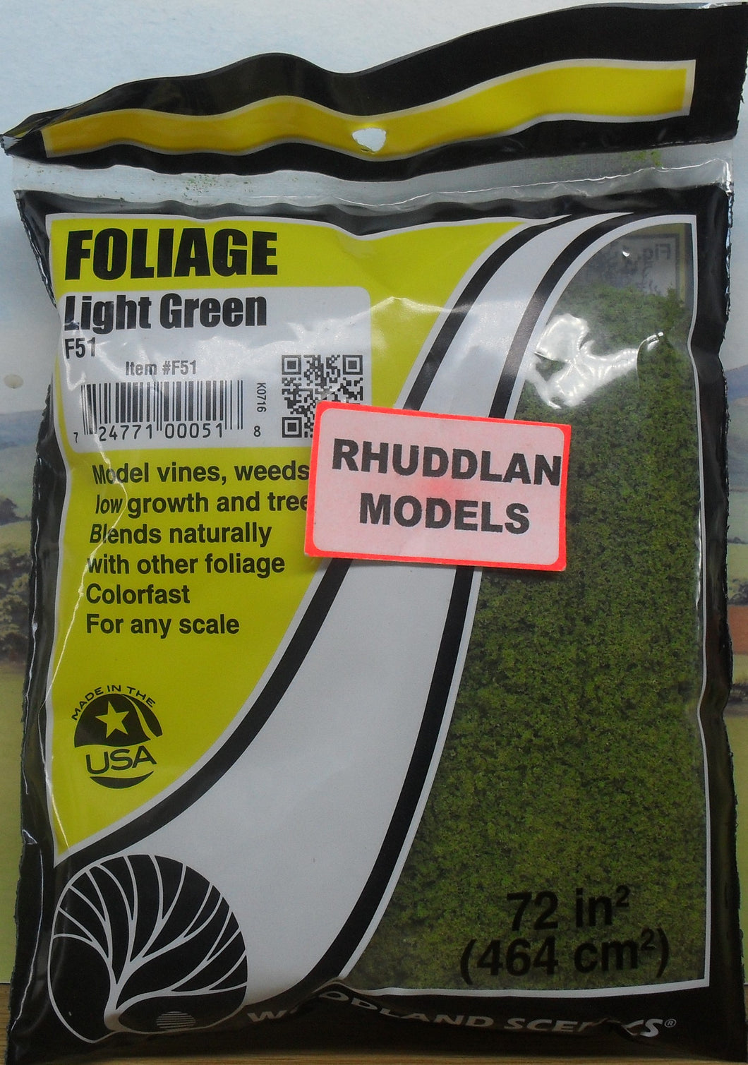WOODLAND SCENICS FOLIAGE F51 LIGHT GREEN - (PRICE INCLUDES DELIVERY)