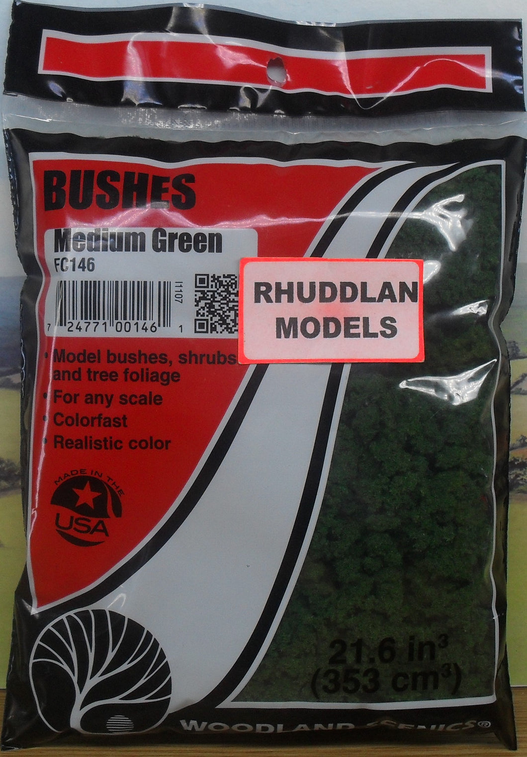 WOODLAND SCENICS BUSHES FC146 MEDIUM GREEN - (PRICE INCLUDES DELIVERY)