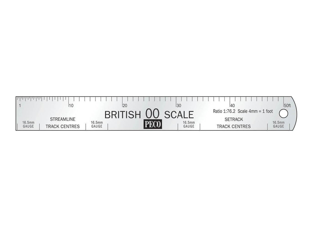 PECO SL-20 OO/1:76 STAINLESS STEEL SCALE RULE - (PRICE INCLUDES DELIVERY)
