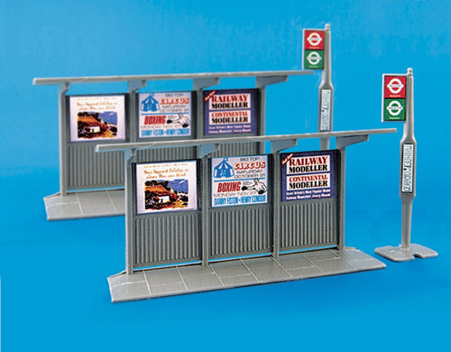 MODEL SCENE ACCESSORIES NO.5007 OO/1:76 BUS STOPS & SHELTERS - (PRICE INCLUDES DELIVERY)