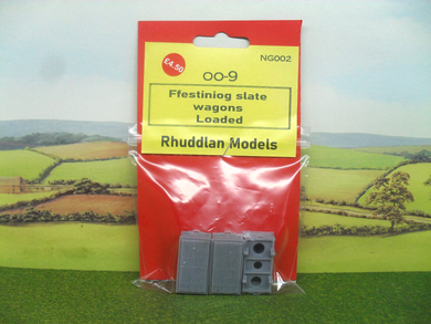 RHUDDLAN MODELS OO-9 FFESTINIOG SLATE LOADED WAGONS NG002 - (PRICE INCLUDES DELIVERY)