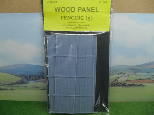 New No.41 O GAUGE WOODPANEL FENCING (5) unpainted.