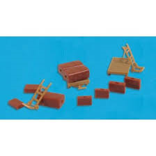 MODEL SCENE ACCESSORIES NO.5174 N GAUGE LUGGAGE TROLLEYS & SACK TRUCKS - (PRICE INCLUDES DELIVERY)